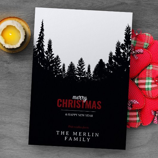 Forêt-Noire et carte de Noël Joyeux de neige