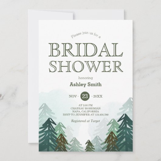 Forêt nuptiale invitation Aventure hiver (Devant)