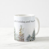 Forêt paisible Fête d'hiver Café Mug (Devant droit)