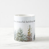 Forêt paisible Fête d'hiver Café Mug (Centre)