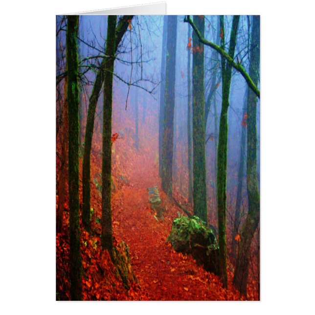 Forêt peinte Automne Brouillard bleu (Devant)