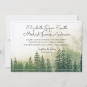 Forêt Pins Arbres Montagnes Mariages Invitations (Devant)