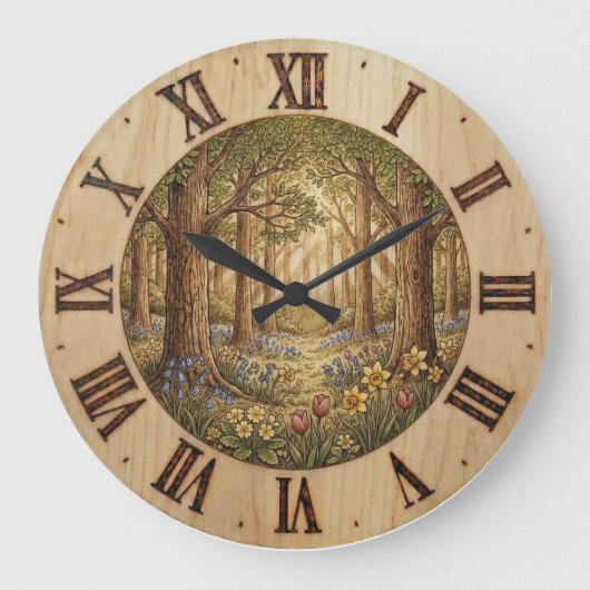 Forêt printanière - Horloge murale (Recto)