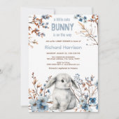 Forêt rustique mignon lapin baby shower invitation (Devant)