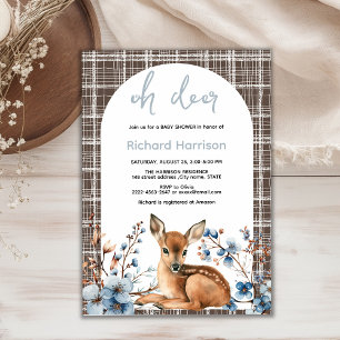 Forêt rustique Oh cerf mignon invitation baby show