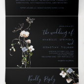 Forêt sauvage Floral Noir triple Mariage (Intérieur au milieu)
