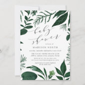 Forêt sauvage | Invitation au Baby shower botaniqu (Devant)