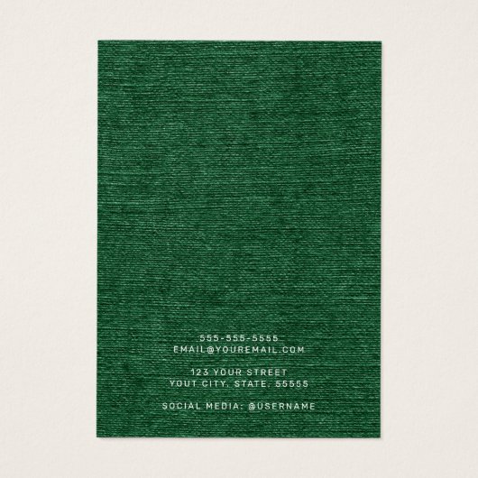 Forêt vert foncé linge look d'oreille carte d'affi (Dos)