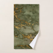 Forêt Vert Marbre Or Pierre Roche métallique (Serviette à main)