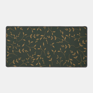 Forêt verte à motif de feuilles d'or lunatique