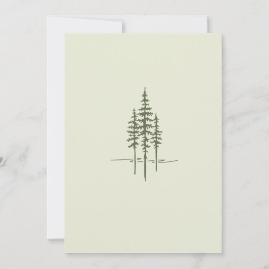 Forêt verte moderne Faire-part de mariage rustique (Dos)
