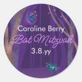 Forêt violette enchantée, Sticker à papillons (Devant)