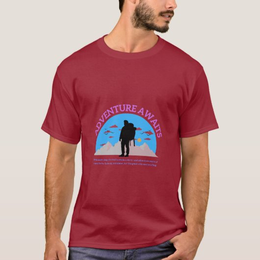 Forever Alone Adventure Awaits Basic Dark T-Shirt (Voorkant)