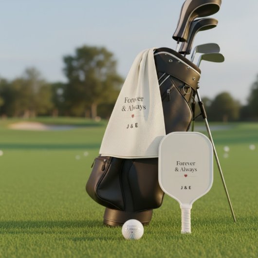 Forever & Always Aangepaste Initialen Romantische Golfhanddoek