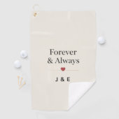 Forever & Always Aangepaste Initialen Romantische Golfhanddoek (Insitu)