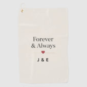 Forever & Always Aangepaste Initialen Romantische Golfhanddoek (Voorkant)