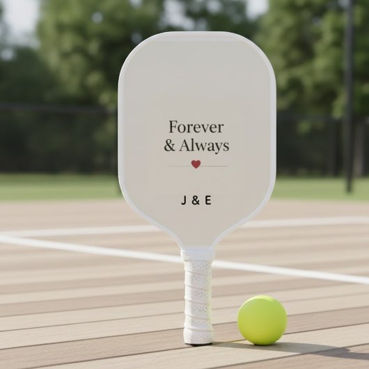 Forever & Always Custom Initials Romantic Pickleba Pickleball Paddle