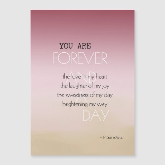 Forever and A Day Gedicht Pink Cream Ombre (Voorkant)