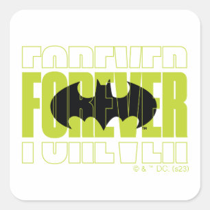 Forever Batman Typografie Symbool Grafisch Vierkante Sticker