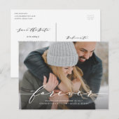 Forever Begins Save the Date Foto Briefkaart (Voorkant / Achterkant)