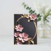 Forever begint hier: prachtige bruiloft uitnodigin briefkaart (Staand voorkant)