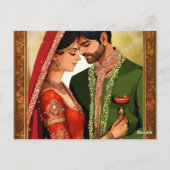 Forever begint hier: prachtige bruiloft uitnodigin briefkaart (Achterkant)