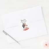 Forever Bruiloft bruid bruidegom terug Waterverf Ronde Sticker (Envelop)