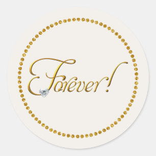 Forever bruiloft Classic Round Sticker