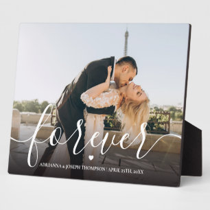 Forever Calligrafie Script Couple Weddenfoto Fotoplaat