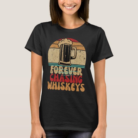 Forever Chasing Sunset Retro  Beer  Groovy T-shirt (Voorkant)
