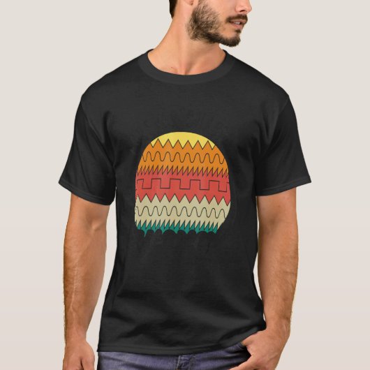 Forever Chasing Waves Waveform 80s Synthwave Synth T-shirt (Voorkant)