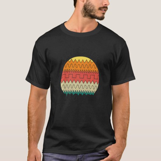 Forever Chasing Waves Waveform 80s Synthwave Synth T-shirt (Voorkant)