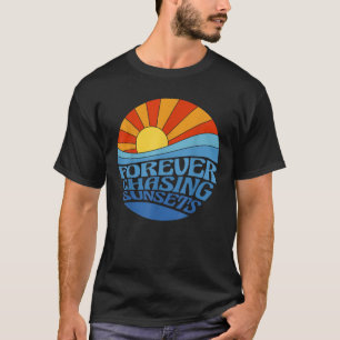 Forever Chasing Zonsondergangen Retro Sunset Beach T-shirt