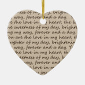 Forever en een daggedicht keramisch ornament (Voorkant)