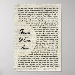 Forever & Ever Amen Song Lyric Script Poster