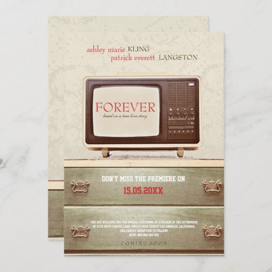 FOREVER - Faire-part de mariage (Devant / Derrière)