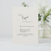 Forever Faithful Cream Simple mariage carte RSVP (Debout devant)