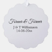 Forever & forever voeg koppelnaam datum liefde bed ornament kaart (Achterkant)