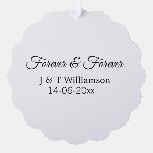 Forever & forever voeg koppelnaam datum liefde bed ornament kaart (Voorkant)