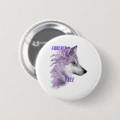 Forever Free Violet Wolf Button (Voorkant /achterkant)