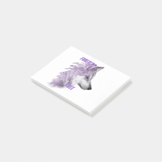 Forever Free Violet Wolf Post-it Notes (Incliné)