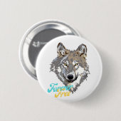 Forever Free Wolf Head Button (Voorkant /achterkant)
