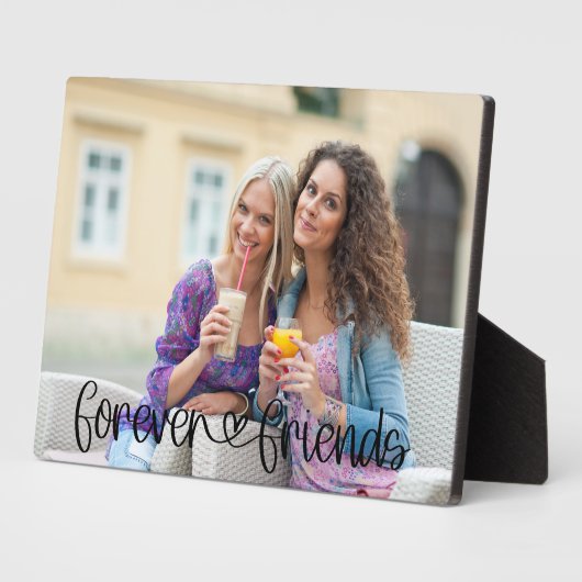 Forever Friends Love Heart Typografie Aangepaste f Fotoplaat (Zijkant)
