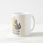 Forever Friends Mug | Cute Cat & Dog Hugging Coffe (Devant droit)