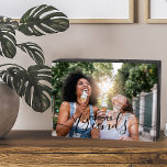 Forever Friends Script superposer photo Russe pers<br><div class="desc">Panneau de boîte en bois tendance avec votre propre photo personnalisée. Un joli cadeau photo avec la superposition de texte qui dit "pour toujours amis" en lettres de main noire et en majuscules typographie. Le modèle photo est configuré pour que vous puissiez ajouter votre photo - format paysage sera plus...</div>