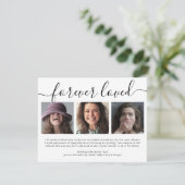 Forever geliefd 3 Foto begrafenis bedankt (Staand voorkant)