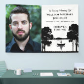 Forever Geviste Custom Photo Memorial Funeral Spandoek (Beurs)