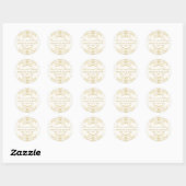 Forever Gold  Glamor Wedding Monogram Ronde Sticker (Vel)