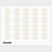 Forever Gold  Glamor Wedding Monogram Ronde Sticker (Vel)