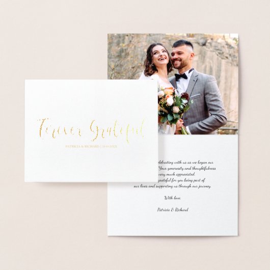 Forever Grateful Photo Wedding Dank u Folie Kaarten (Display)